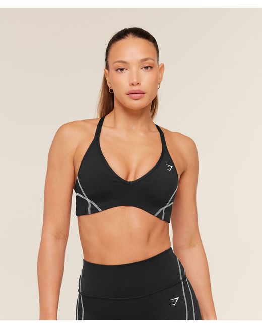 GYMSHARK Black Volt Light Support Sports Bra