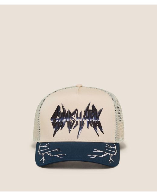 GYMSHARK Blue Lightning Graphic Trucker Cap