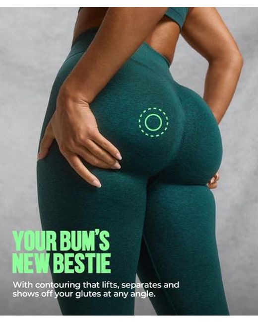 GYMSHARK Green Lift Seamless Leggings