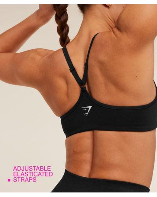 GYMSHARK Black Interval Seamless Light Support Sports Bra