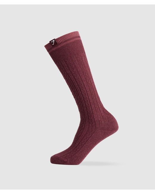 GYMSHARK Purple Rest Day Cable Socks