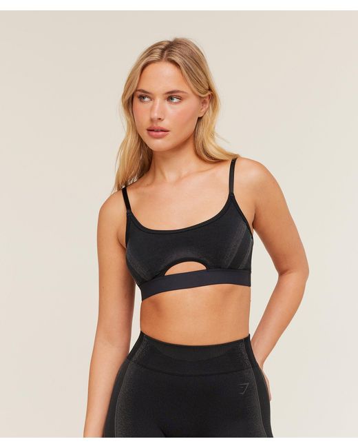 GYMSHARK Black Charge Seamless Sports Bra