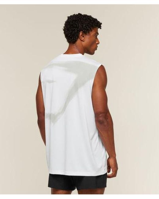 GYMSHARK White Motion Blur Graphic Tank for men