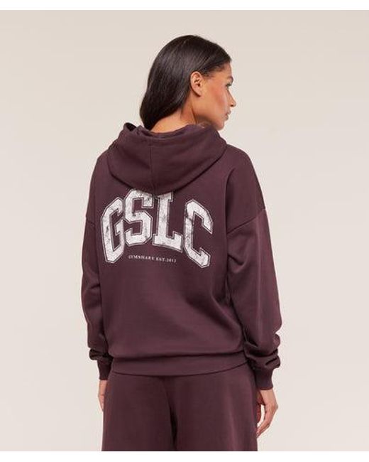 GYMSHARK Purple Gslc Graphic Zip Up Hoodie