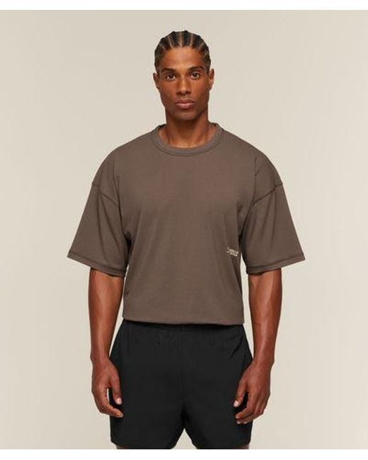 GYMSHARK Brown Hybrid T-Shirt for men