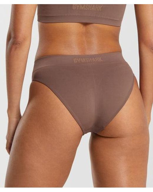 GYMSHARK Brown Seamless Brief