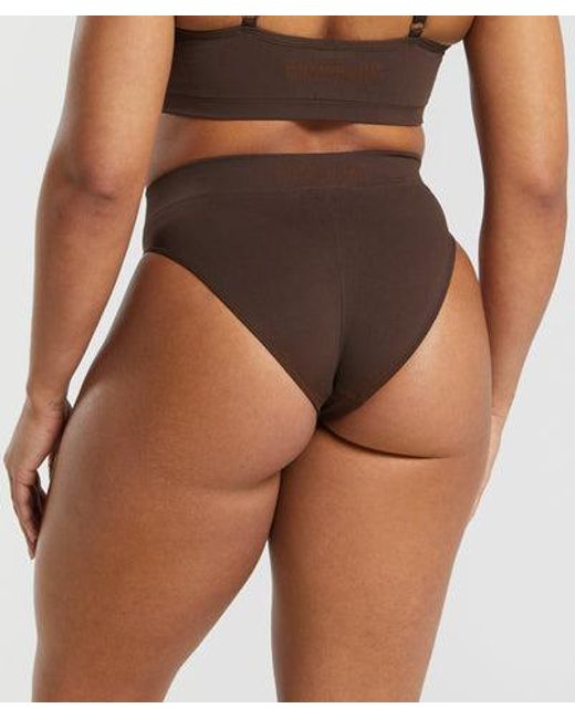 GYMSHARK Brown Seamless Brief