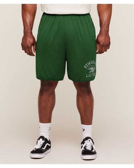 GYMSHARK Green Collective Mesh Shorts for men