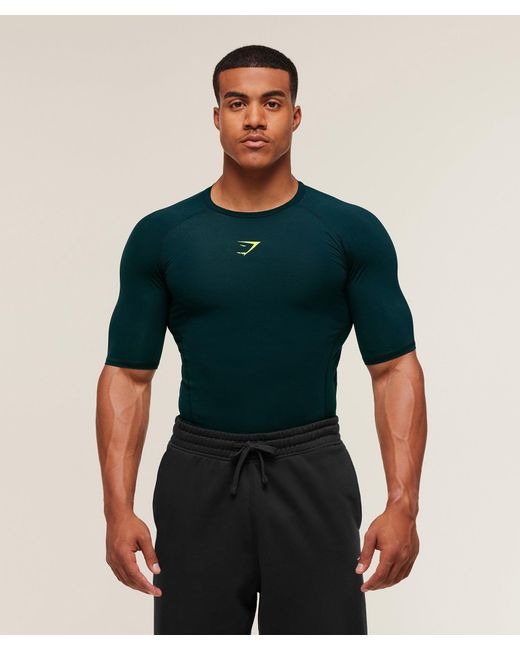 GYMSHARK Green Element Baselayer T-Shirt for men