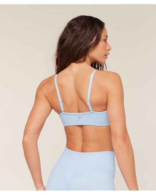 GYMSHARK Blue Poise Light Support Seamless Sports Bra