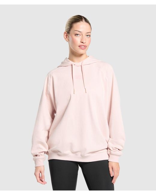 GYMSHARK Pink Block Oversized Hoodie