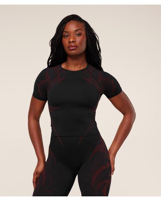 GYMSHARK Black Storm Seamless Top