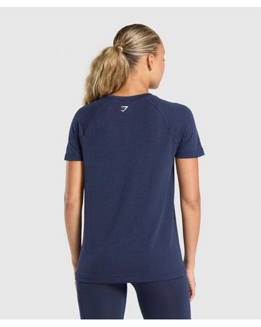 GYMSHARK Blue Vital Seamless 2.0 Light T-Shirt