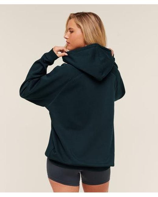 GYMSHARK Blue Training Oversized Fleece Hoodie
