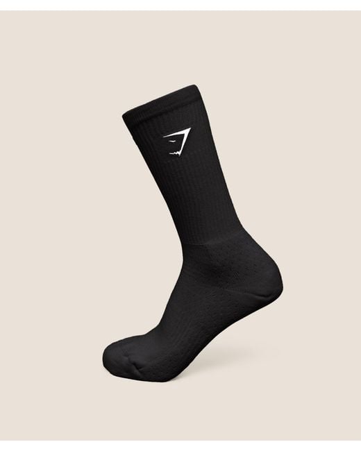 GYMSHARK Black Premium Sharkhead Crew Single
