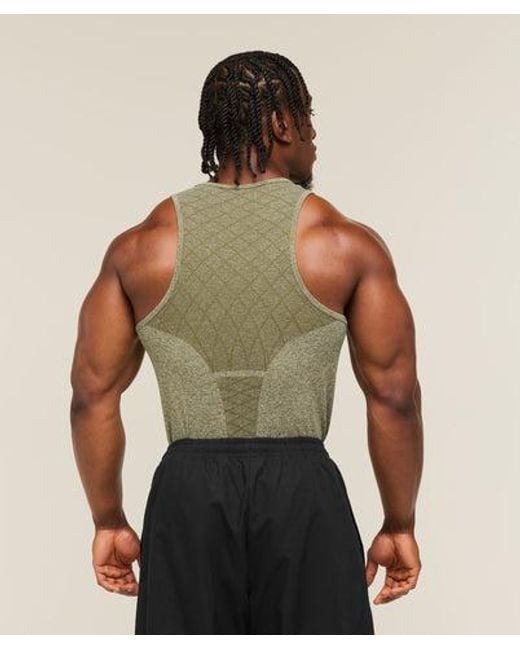 GYMSHARK Green Devant Seamless Tank for men