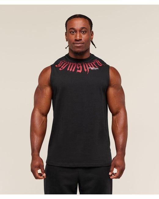 GYMSHARK Black Fade Graphic Tank for men