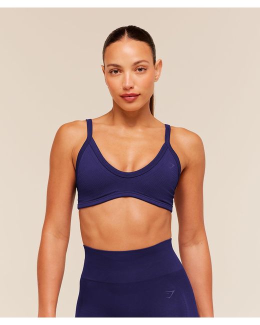 GYMSHARK Blue Energise Seamless Sports Bra