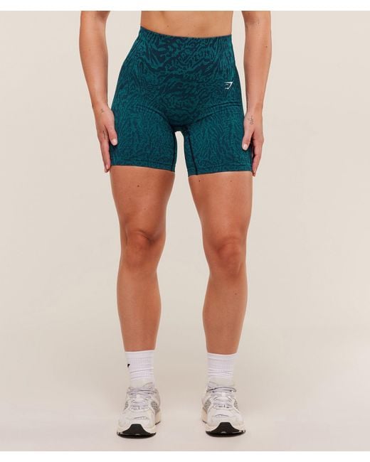 GYMSHARK Blue Adapt Animal Seamless Shorts