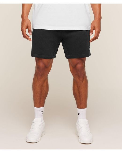GYMSHARK Black Crest 7" Shorts for men