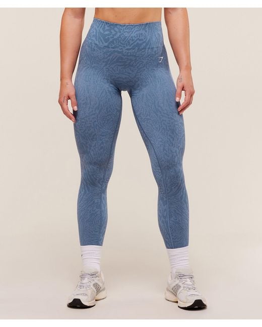 GYMSHARK Blue Adapt Animal Seamless Leggings