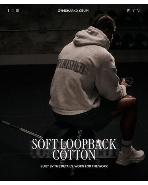 GYMSHARK Natural X Cbum Washed Hoodie for men