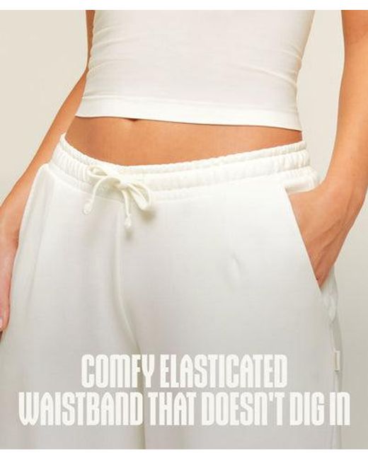 GYMSHARK White Lightweight Wide Leg Pants Regular