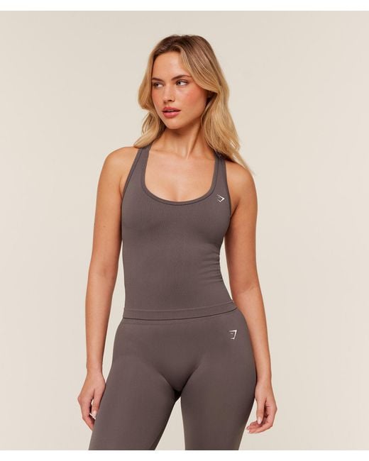 GYMSHARK Purple Everyday Seamless Ribbed Tank