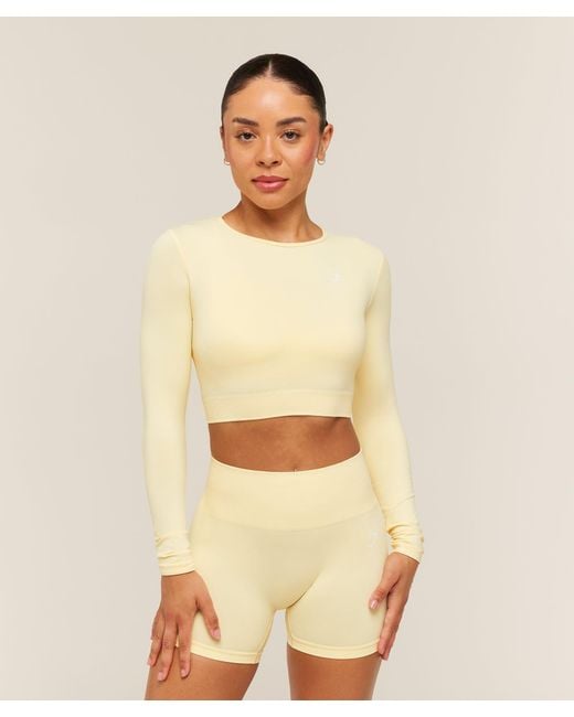 GYMSHARK Natural Everyday Seamless Long Sleeve Crop Top