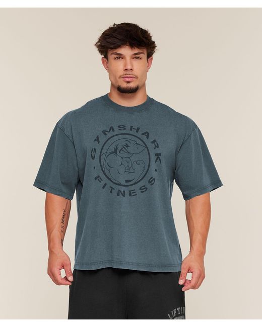 GYMSHARK Blue Vintage Legacy T-Shirt for men