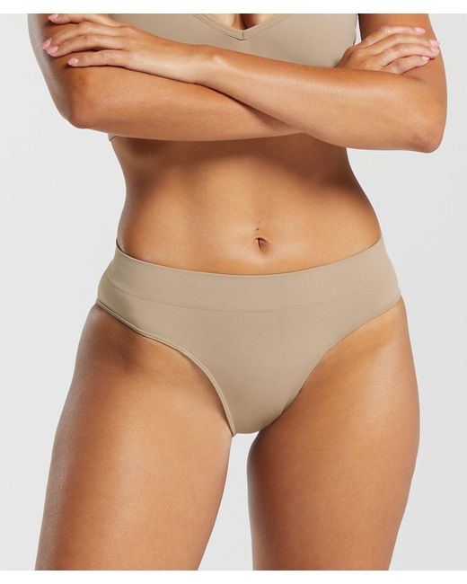 GYMSHARK Brown Seamless Brief