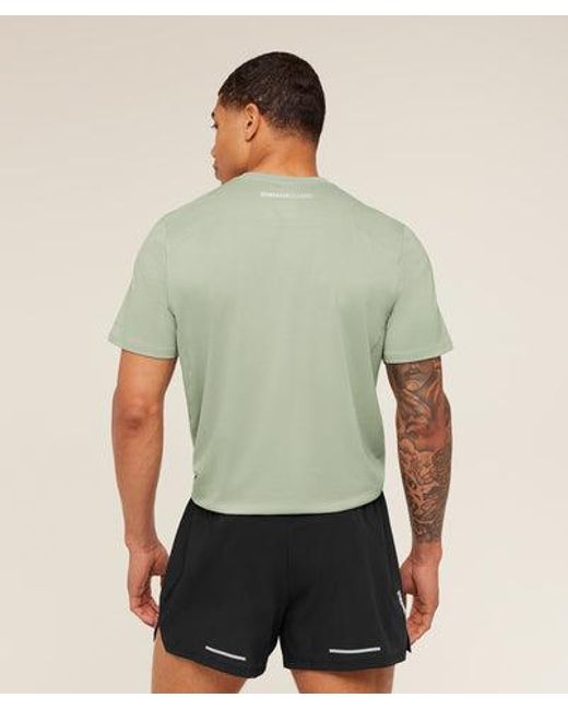 GYMSHARK Green Running T-Shirt for men
