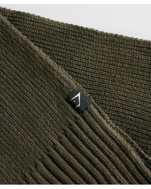 GYMSHARK Green Knitted Scarf