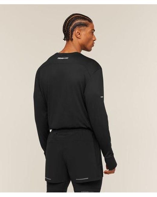 GYMSHARK Black Running Long Sleeve T-Shirt for men