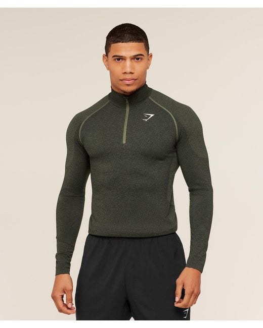 GYMSHARK Green Vital 1/4 Zip for men