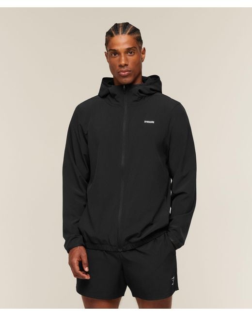 GYMSHARK Black Train Hooded Track Jacket for men