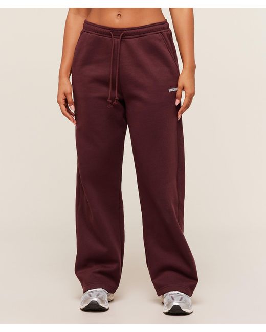 GYMSHARK Red Cosy Luxe Straight Leg Regular Joggers