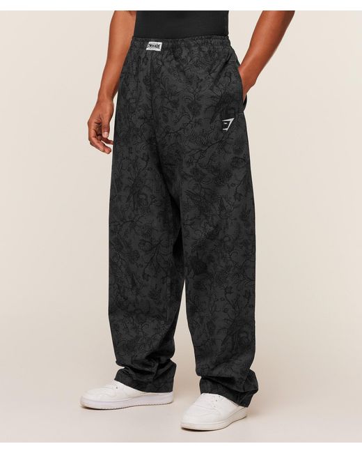 GYMSHARK Black Straight Leg Pumper Pants for men