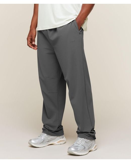 GYMSHARK Gray Campus Crest Oversized Pants for men
