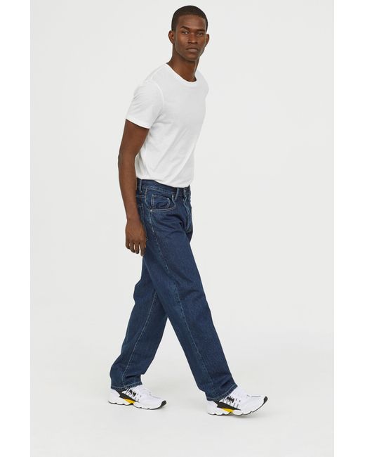 H\u0026M Denim Baggy Jeans in Dark Denim 