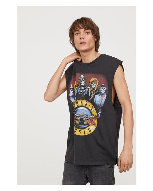 H&M T-shirt With Cut-off Sleeves in for Men | Lyst