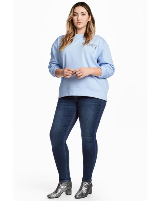 H&M + Feather Soft Jeggings in Blue | Lyst Australia