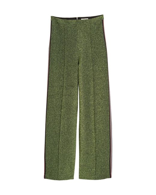 H&M Glittery Trousers in Green | Lyst