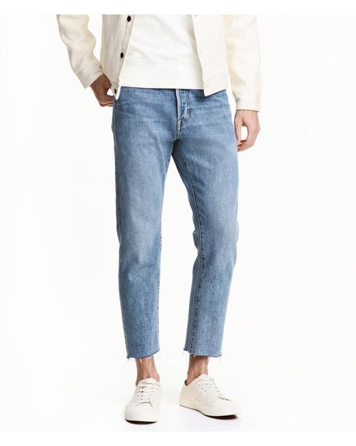 H\u0026M Denim Relaxed Cropped Jeans in 