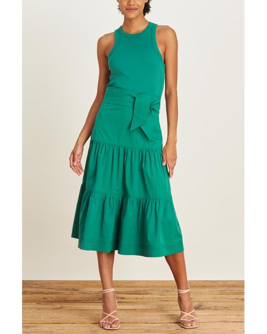 Veronica Beard Austyn Tie-Waist Midi Dress in Black | INTERMIXÂ®