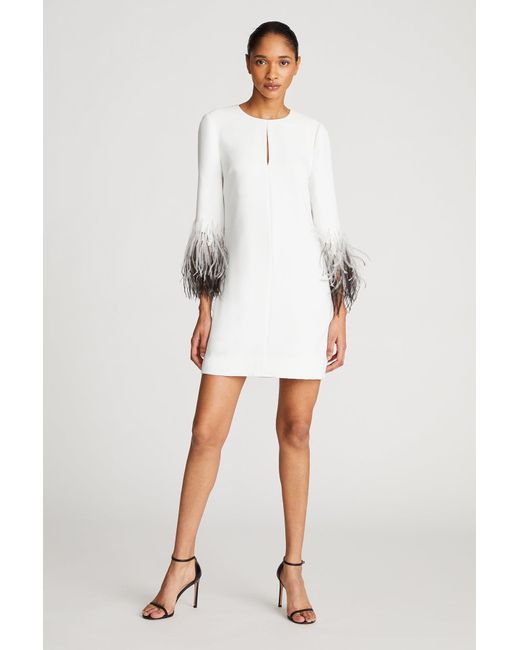 Halston Kendall Dress In Moss Crepe in White Lyst