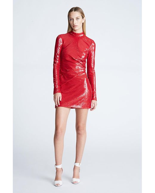 Halston Emely Dress In Sequins in Red | Lyst UK