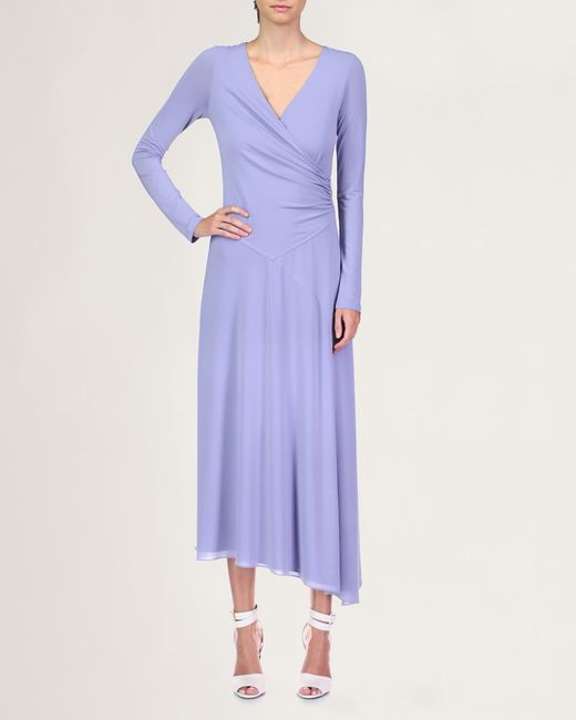 Halston Lyla Wrap Dress in Lavender (Purple) | Lyst