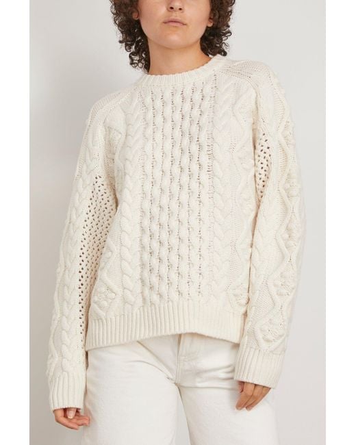 Loulou Studio Secas Cable Knit Sweater in White Lyst
