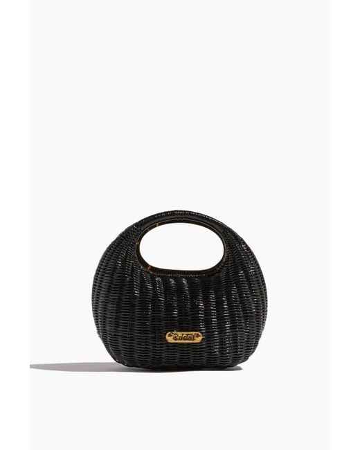 Sacai Rattan Round Bag in Black | Lyst